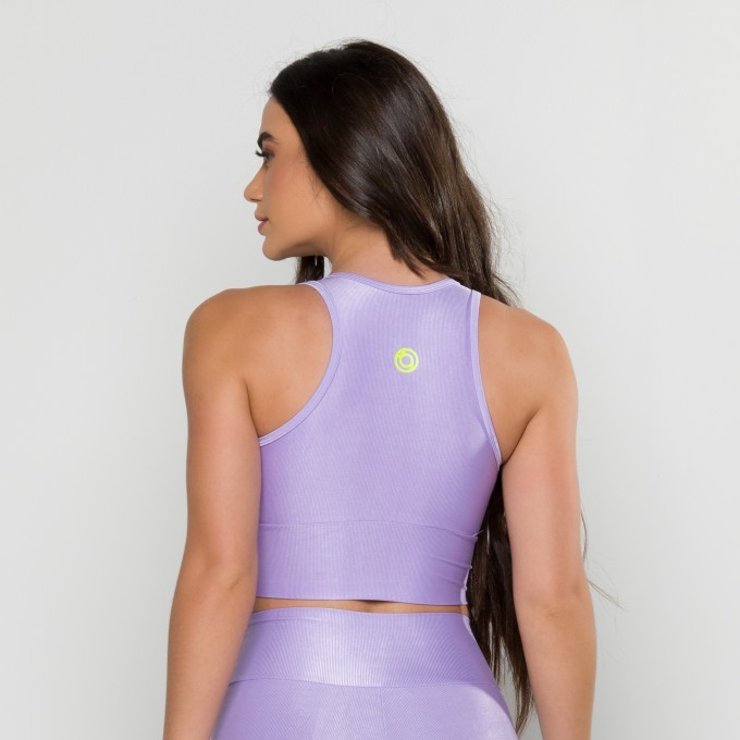 Top Mari Mini Canelado Lilás