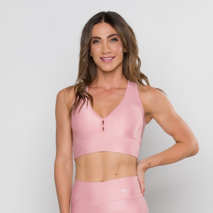 Top Mari Mini Canelado Rosê