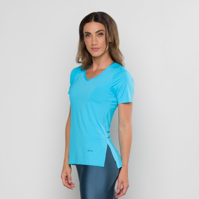 Blusa Gola V Azul