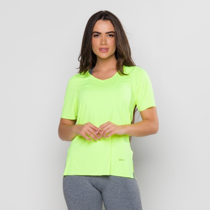 Blusa Gola V Amarelo Neon