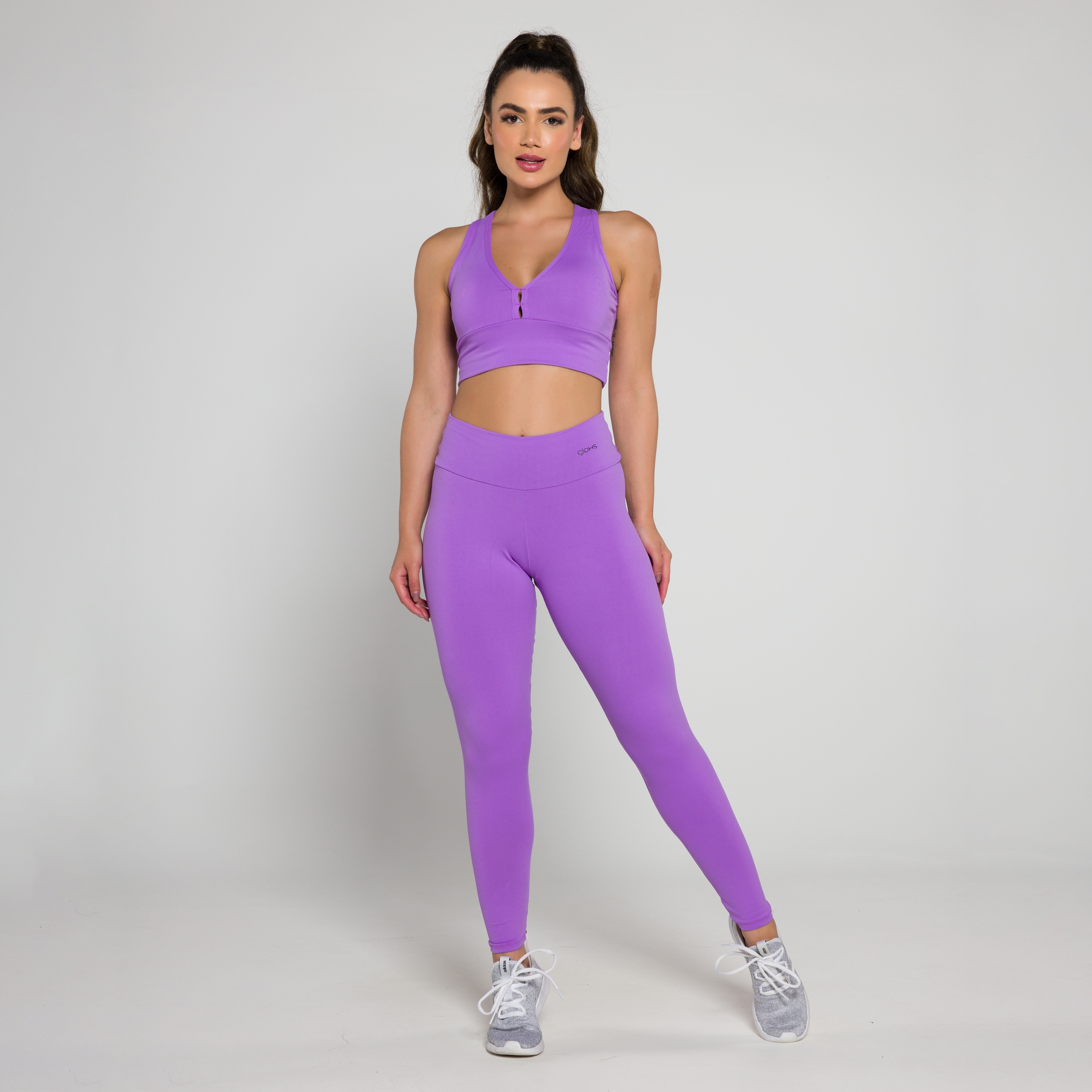 Calça Legging Academia Suplex Estampado Roxo Do Not Give Up - Lot Fitness