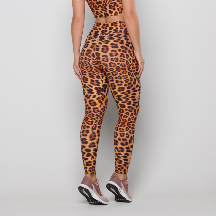 Calça Legging Básica Estampa Digital Onça