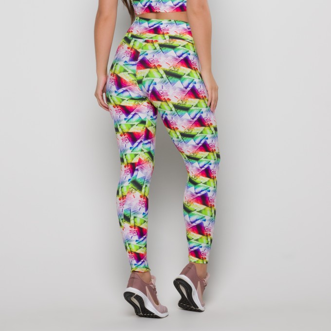 Calça Legging Básica Estampa Digital Triângulo