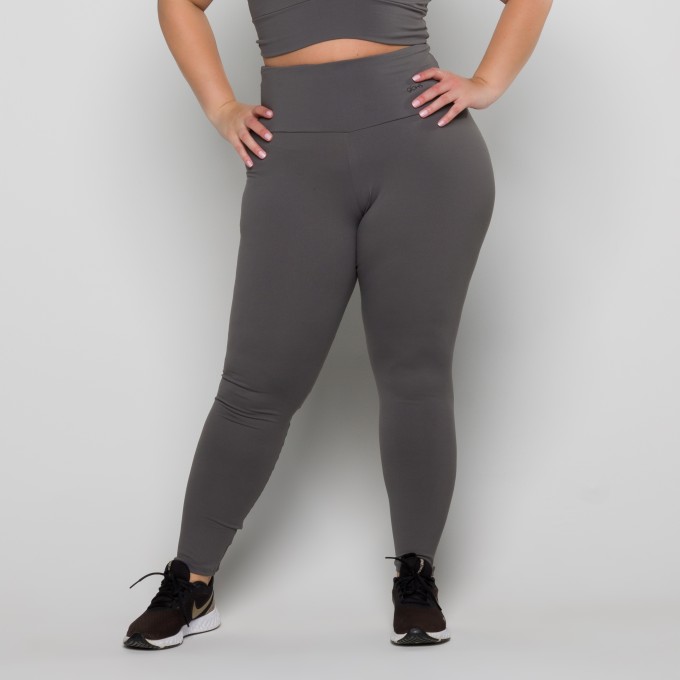 Calça Legging Plus Grafite Linha Conforto