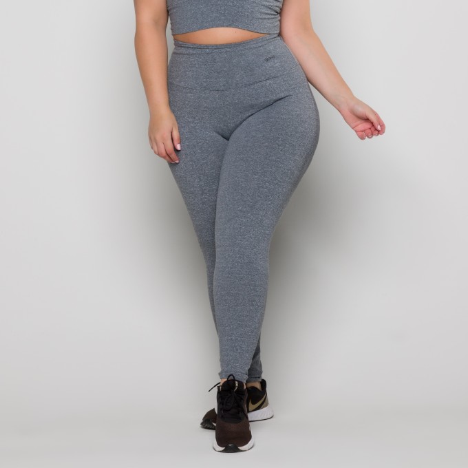 Calça Legging Plus Cinza Linha Conforto