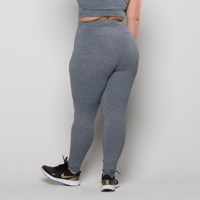 Calça Legging Plus Cinza Linha Conforto