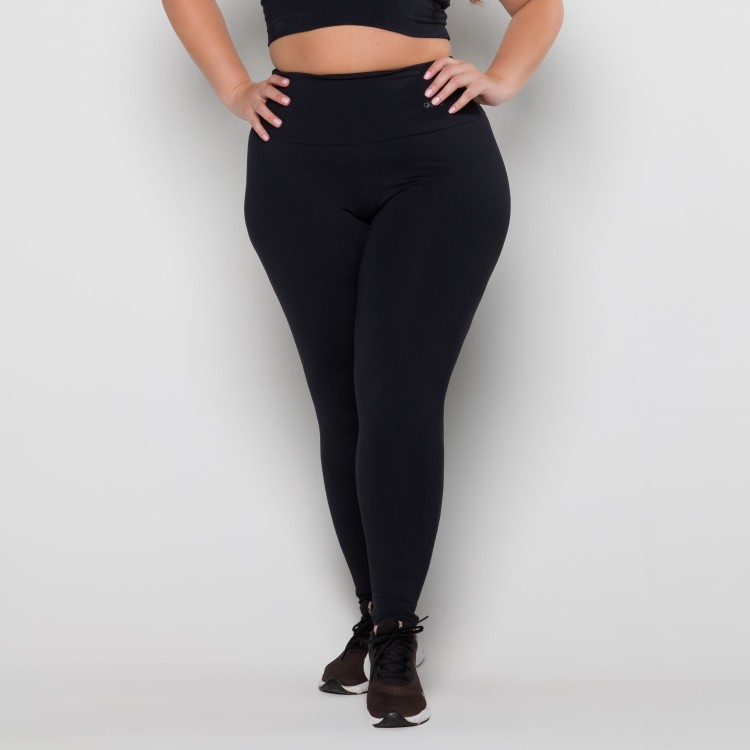 Calça Legging Plus Preta Linha Conforto