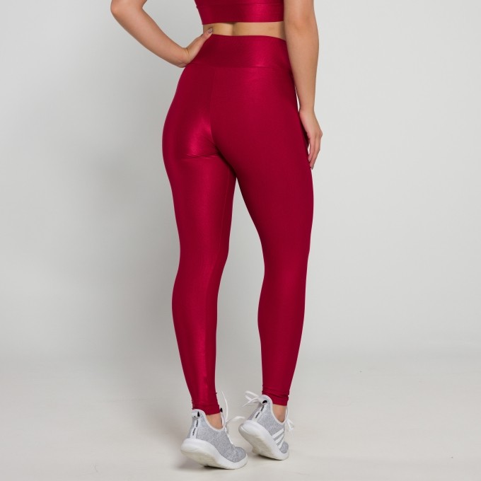 Calça Legging Mini Canelado Vermelha