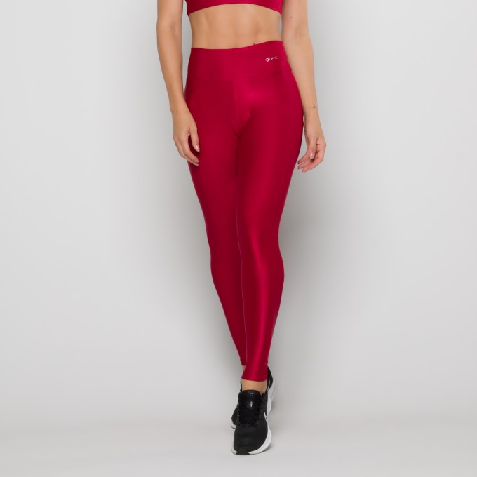 Calça Legging Mini Canelado Vermelha
