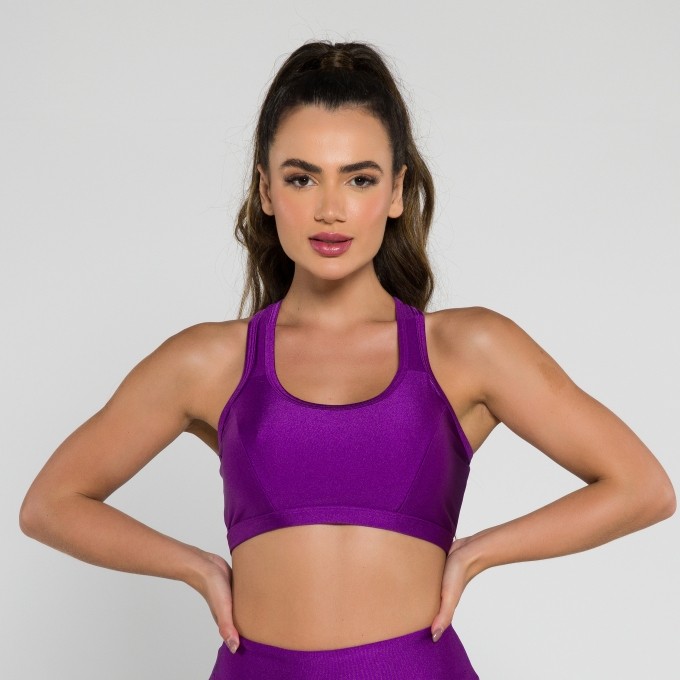 Top Cruzado com Recortes Roxo