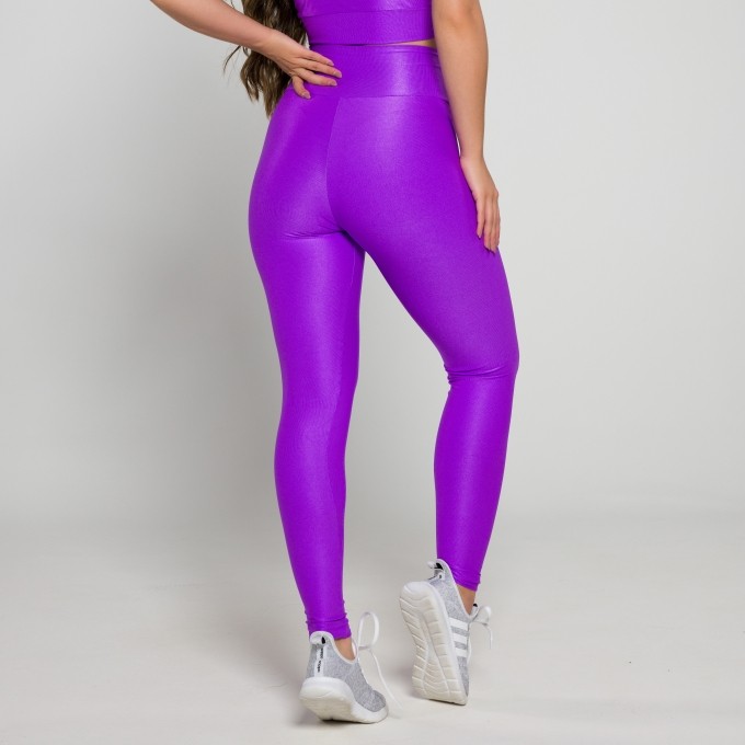 Calça Legging Mini Canelado Roxa