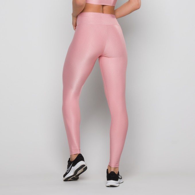 Calça Legging Mini Canelado Rosê