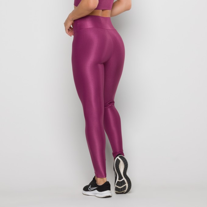 Calça Legging Mini Canelado Vinho