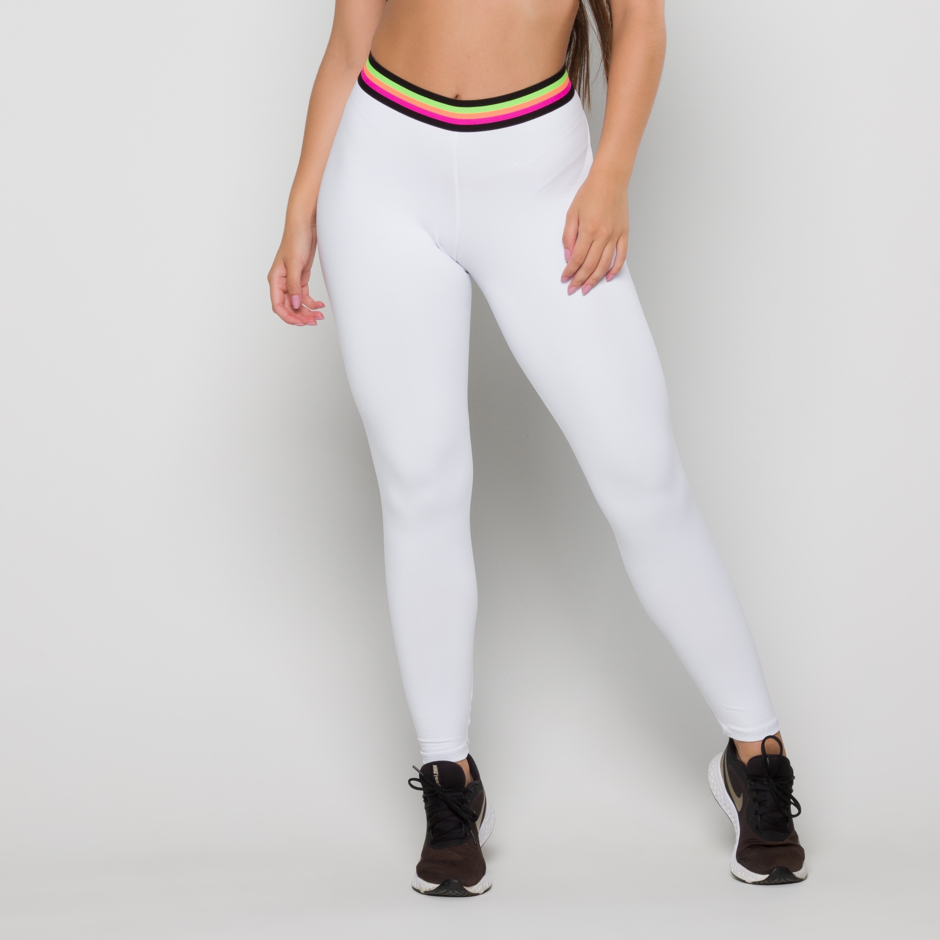 Calça Legging Branca com Elástico Color