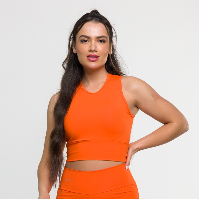 Cropped Sinergia Laranja em Suplex