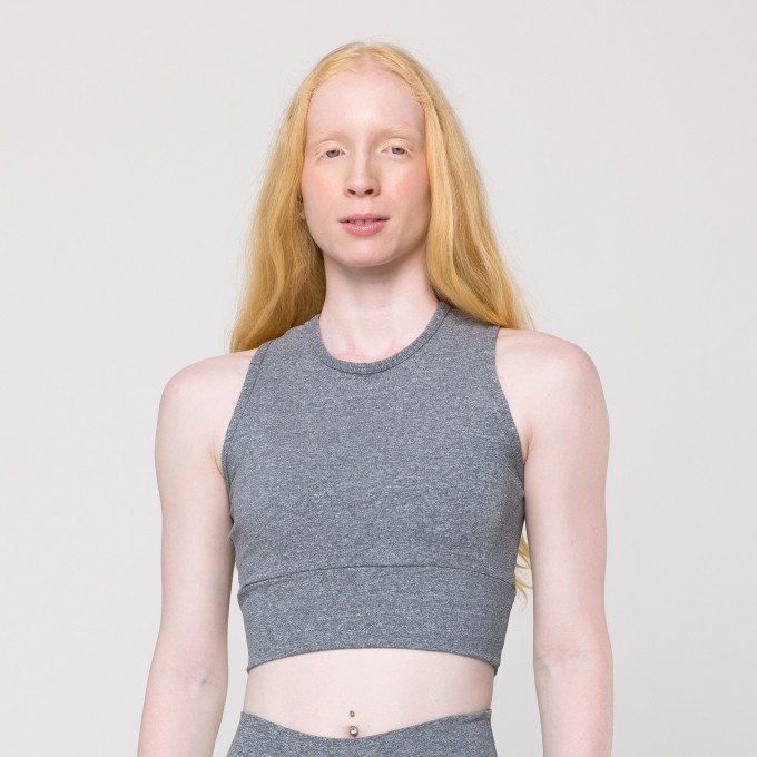 Cropped Sinergia Cinza Mescla