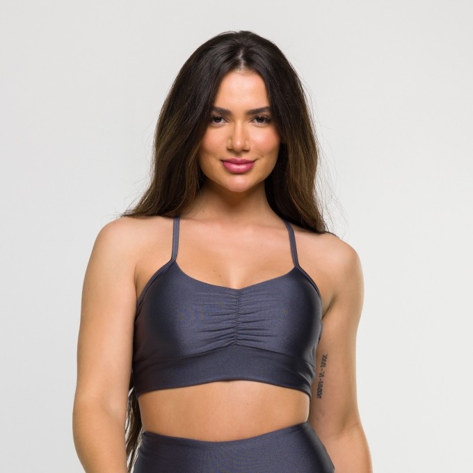 Top Glam Franzido Cinza