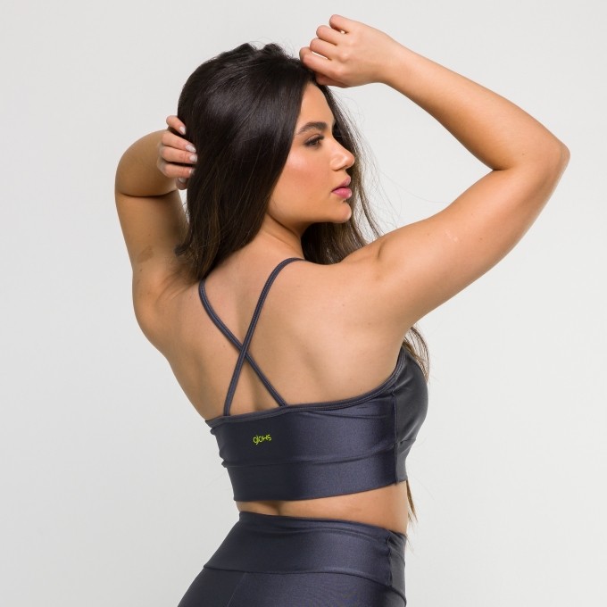 Top Glam Franzido Cinza