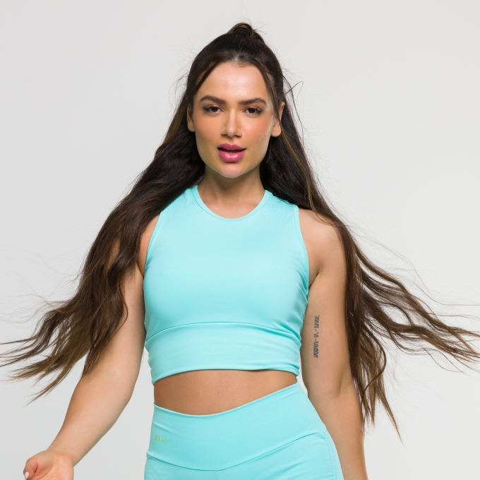 Cropped Sinergia Verde Água em Suplex