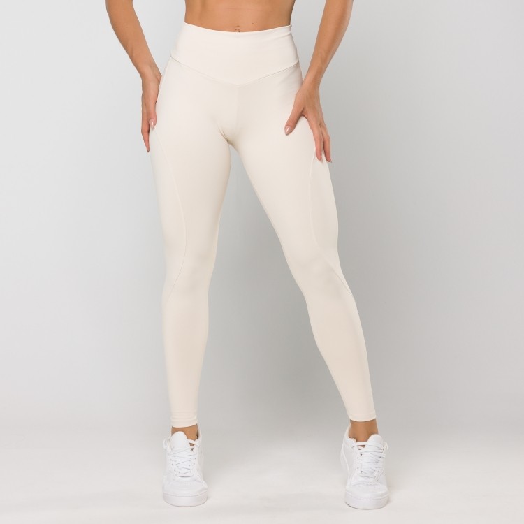 Calça Legging Oxy Off White com Recortes