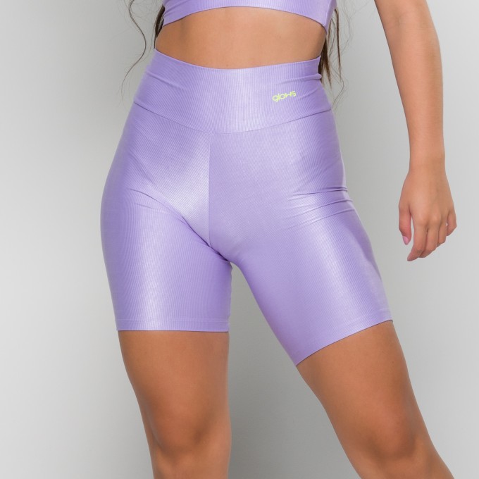Short Básico Mini Canelado Lilás