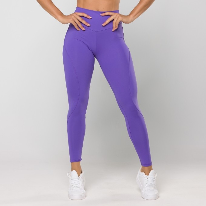 Calça Legging Oxy Roxa com Recortes