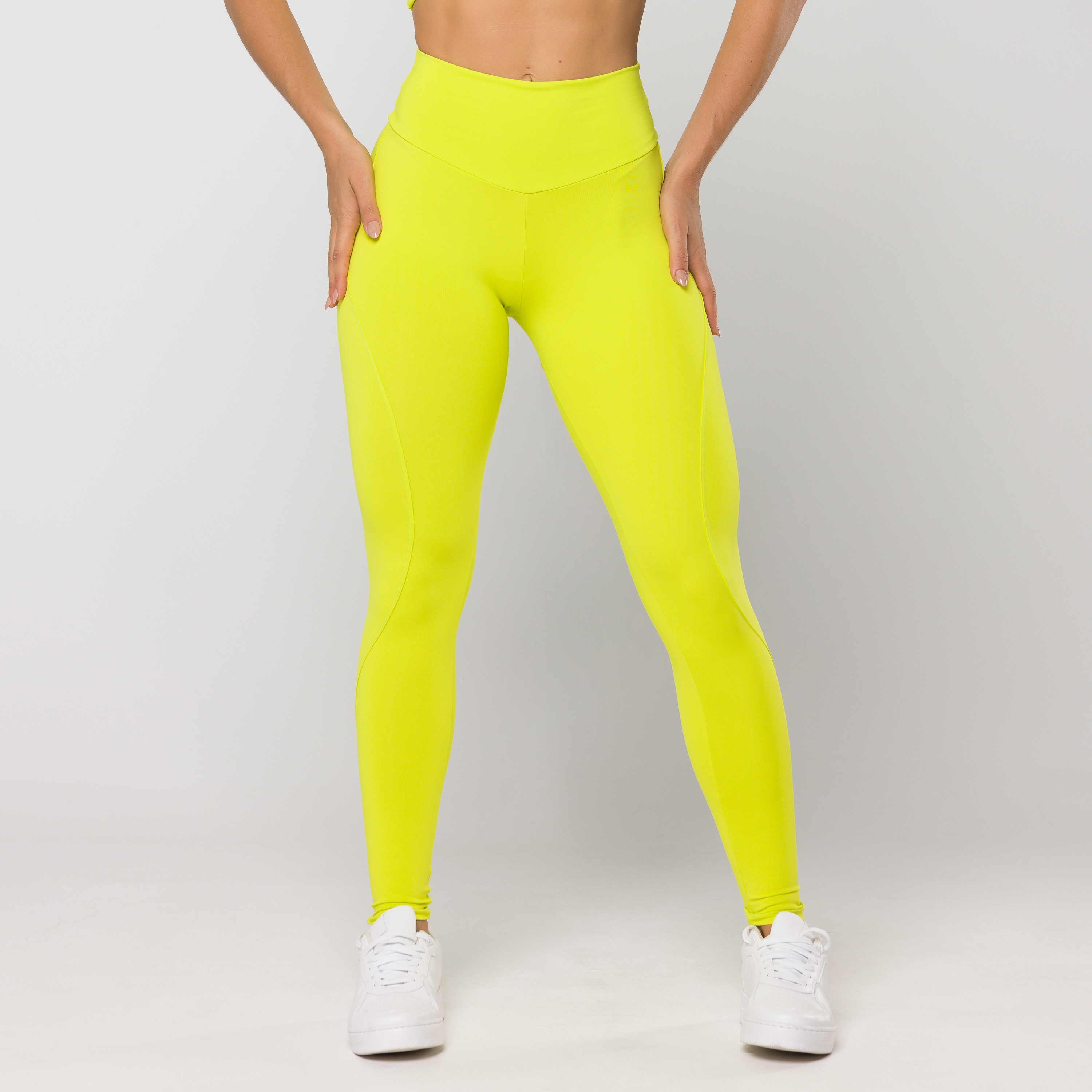 Calça Legging Oxy Amarelo Limão com Recortes