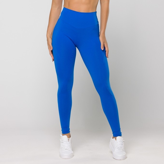 Calça Legging Oxy Azul Royal com Recortes