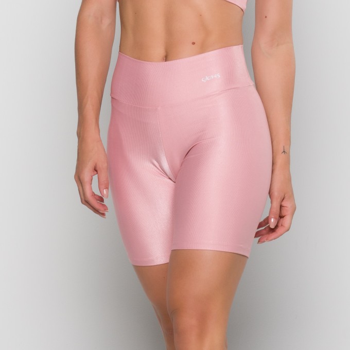 Short Básico Mini Canelado Rosê