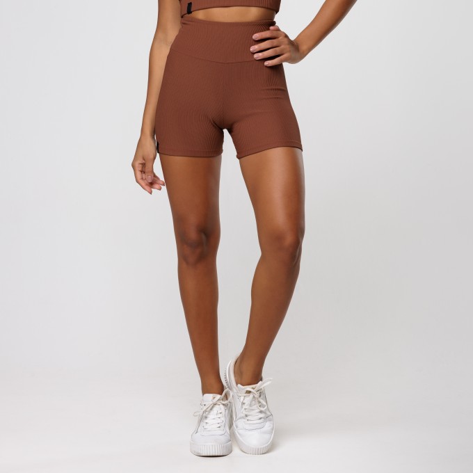 Short  Aura Canelado Marrom