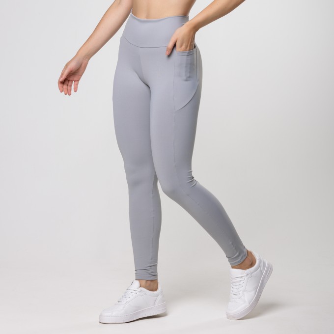 Calça Legging UP Cinza com Bolso