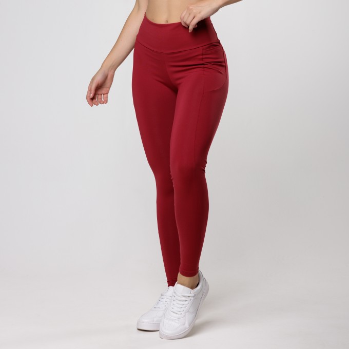 Calça Legging UP Vermelha Cherry com Bolso