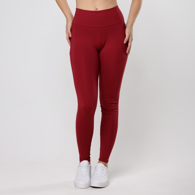 Calça Legging UP Vermelha Cherry com Bolso