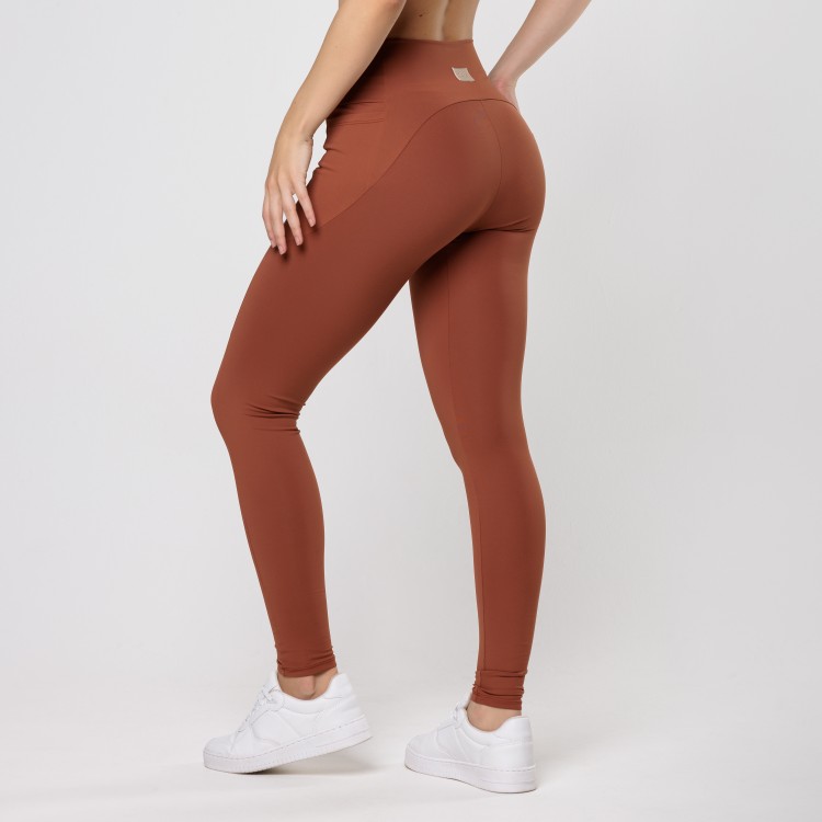 Calça Legging UP Marrom com Bolso