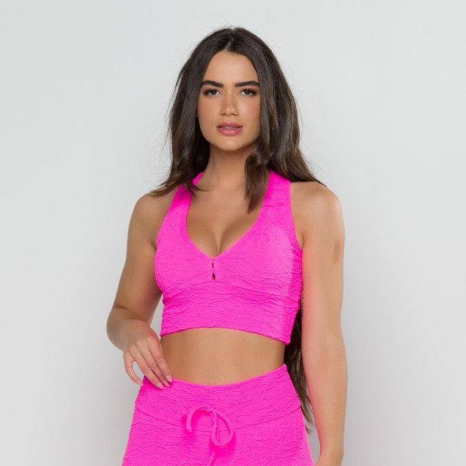 Top Mari com Textura Pink