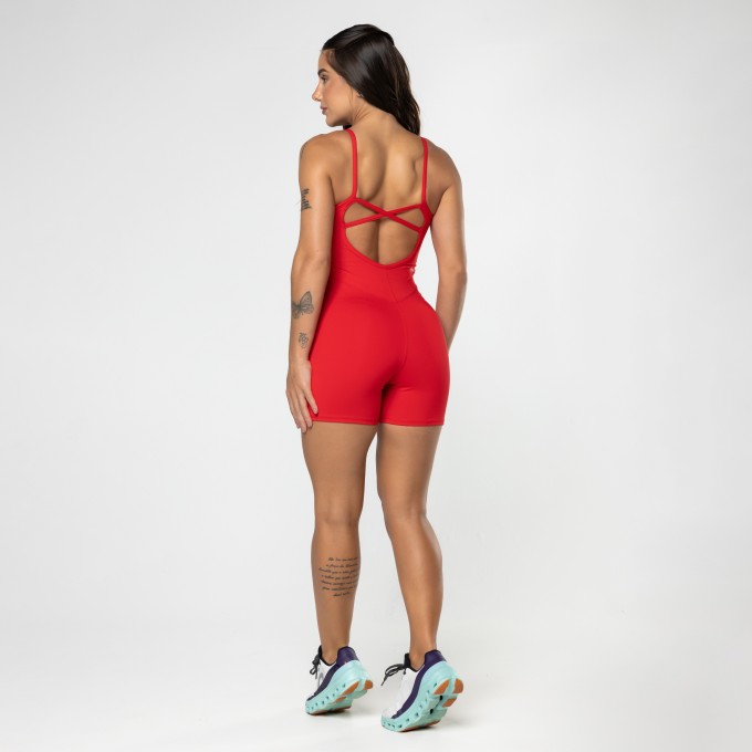 Macaquinho Fitness Shape Vermelho