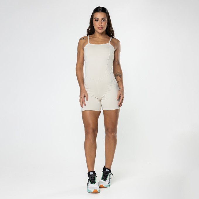 Macaquinho Fitness Shape Off White