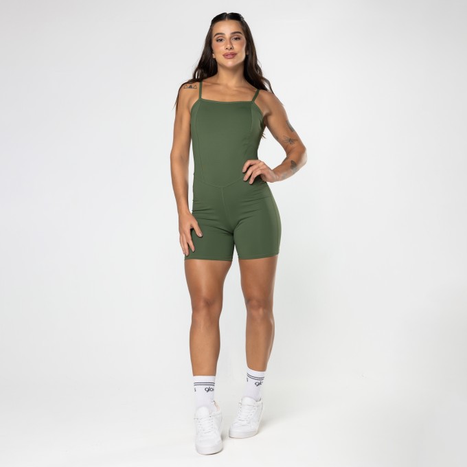 Macaquinho Fitness Shape Verde Musgo