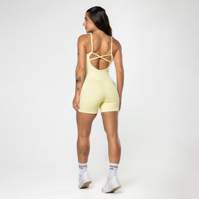 Macaquinho Fitness Shape Amarelo Manteiga