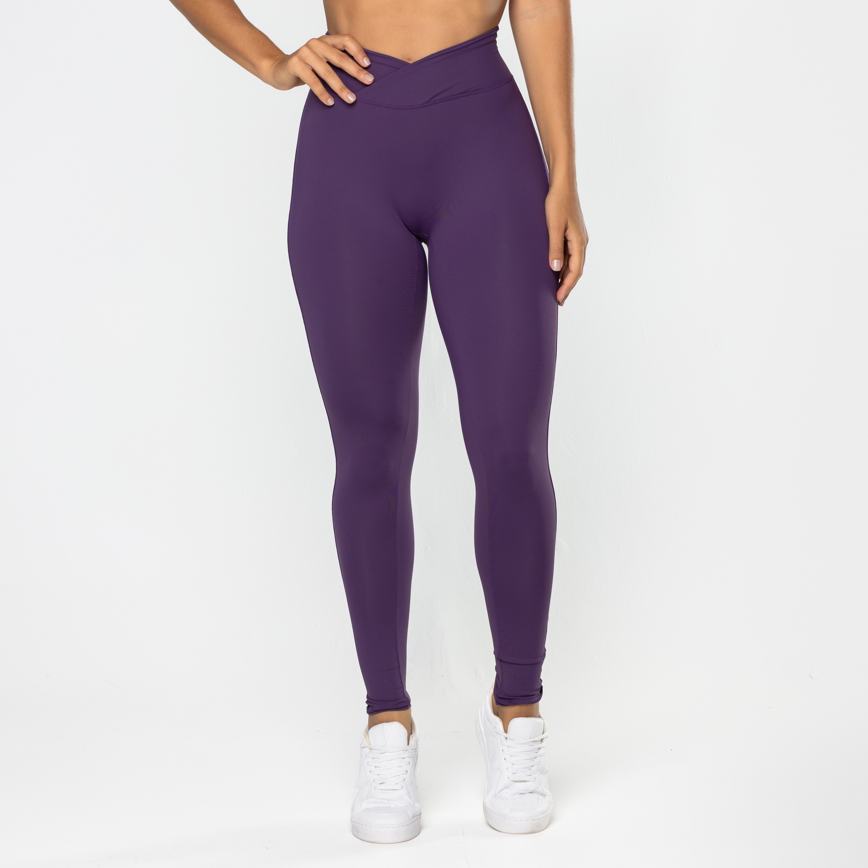 Calça Legging Gaia Cós Cruzado Roxo Escuro