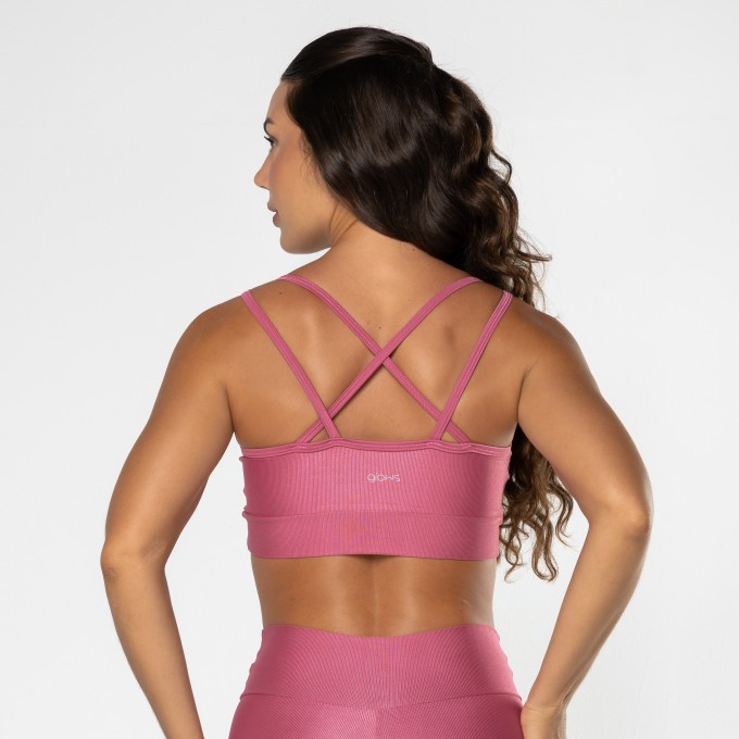 Top Alça Dupla Mini Canelado Rosa Liris