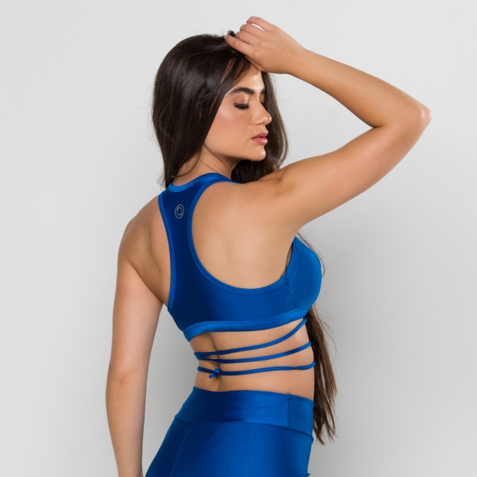 Top Glam Azul Royal com Cadarço