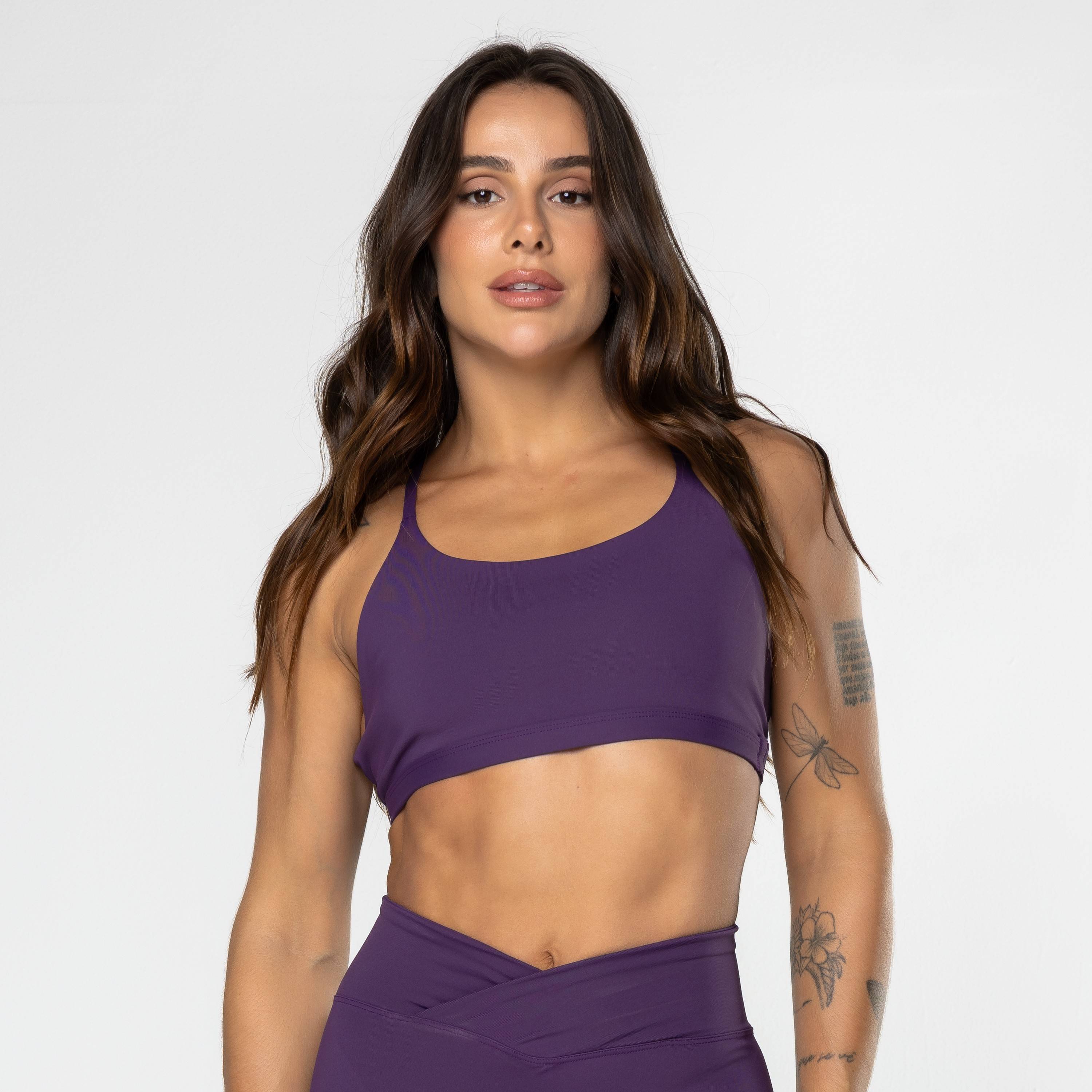 Top Gaia Cruzado Roxo Escuro | Glows Fitness