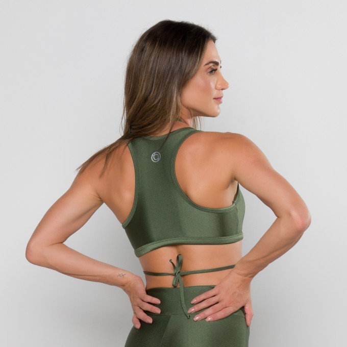 Top Glam Verde Escuro com Cadarço