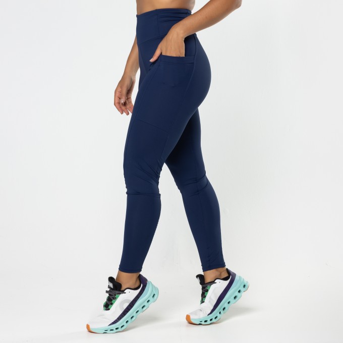 Calça Legging Pacer Multibolsos Azul Marinho