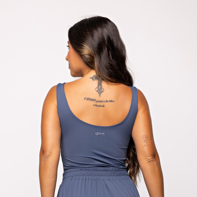 Camiseta Básica Alça Larga Azul Diesel