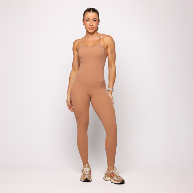 Macacão Fitness Sollis Mocha