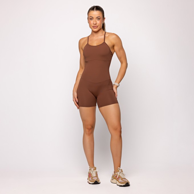 Macaquinho Fitness Sollis Marrom