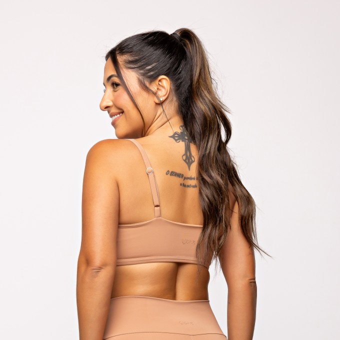 Top Flex Mocha com Alças Reguláveis