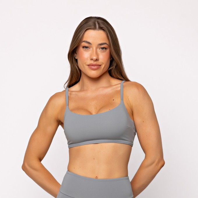 Top Flex Cinza com Alças Reguláveis